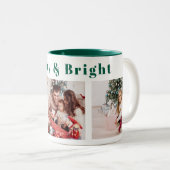 スクリプモダント3枚フォトグリーンメリーと明るい ツートーンマグカップ (正面右)