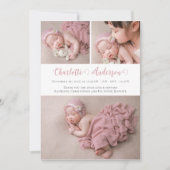 スクリプモダント3生まれたばかりのフォトコラージュ誕生 案内状 (正面)