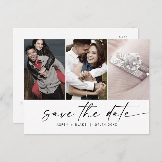 スクリプモダント3 Photo日付の保存 インビテーションポストカード (正面/裏面)