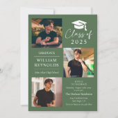 スクリプモダント4フォトコラージュ卒業パーティー 招待状 (正面)