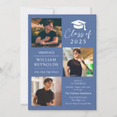 スクリプモダント4フォトコラージュ卒業パーティー 招待状 (正面)