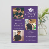 スクリプモダント4フォトコラージュ卒業パーティー 招待状 (スタンド正面)