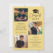 スクリプモダント4フォトコラージュ卒業パーティー 招待状 (正面)