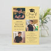 スクリプモダント4フォトコラージュ卒業パーティー 招待状 (スタンド正面)