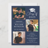 スクリプモダント4フォトコラージュ卒業パーティー 招待状 (正面)