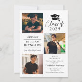 スクリプモダント4フォトコラージュ卒業パーティー 招待状 (正面)