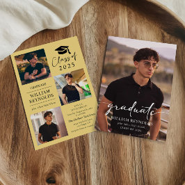 スクリプモダント4フォトコラージュ卒業パーティー 招待状