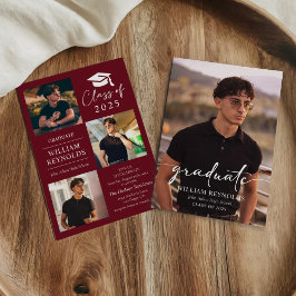 スクリプモダント4フォトコラージュ卒業パーティー 招待状