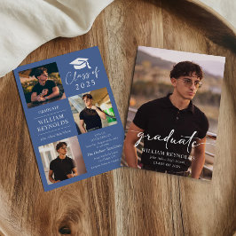 スクリプモダント4フォトコラージュ卒業パーティー 招待状