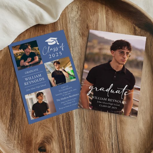 スクリプモダント4フォトコラージュ卒業パーティー 招待状