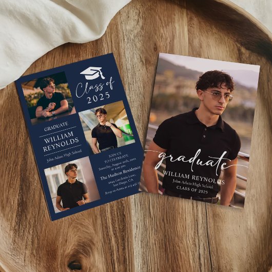 スクリプモダント4フォトコラージュ卒業パーティー 招待状