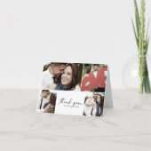 スクリプモダント4フォトコラージュ折り結婚曲げ サンキューカード (正面)