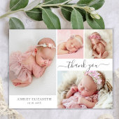 スクリプモダント4フォトコラージュ赤ちゃん女の子ありがとう サンキューカード