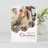 スクリプモダント4フォトコラージュ赤メリークリスマス シーズンカード (スタンド正面)