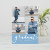 スクリプモダント4フォトパウダーブルー卒業 案内状 (スタンド正面)