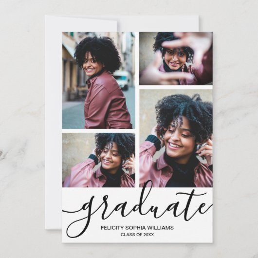 スクリプモダント4写真の卒業 案内状 (正面)