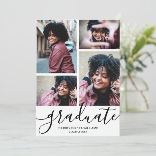 スクリプモダント4写真の卒業 案内状 (スタンド正面)