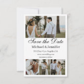 スクリプモダント4枚の写真collage boho日付を保存 招待状 (正面)