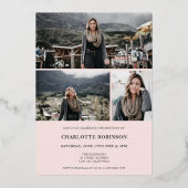 スクリプモダント4枚ピンクスウィート16バラ金ゴールド 箔招待状 (裏面)