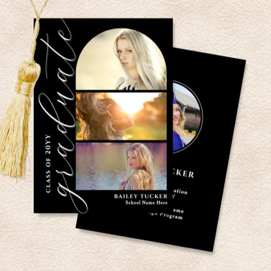 スクリプモダント4-Photo Arch卒業発表 サンキューカード