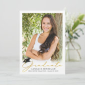 スクリプモダント5フォトメタリック金ゴールド卒業 案内状 (スタンド正面)