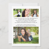 スクリプモダント5フォトメタリック金ゴールド卒業 案内状 (裏面)