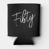 スクリプモダント50誕生日ブラック 缶クーラー (正面)