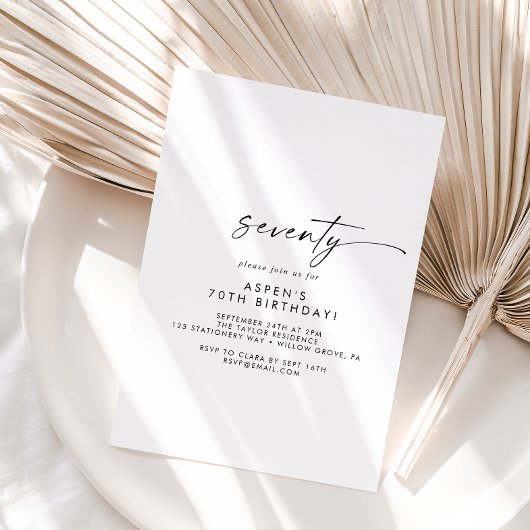 スクリプモダント70th誕生日パーティーへの招待 招待状