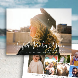 スクリプモダント8フォトコラージュシンプル卒業 招待状