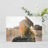 スクリプモダント8フォトコラージュシンプル卒業 案内状 (スタンド正面)