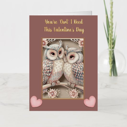 スクリプモダント「あなたは「フクロウ」が必要 箔グリーティングカード (正面)