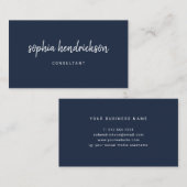 スクリプモダント|おエレガントよびプロフェッショナルネイビーブルー 名刺 (正面/裏面)