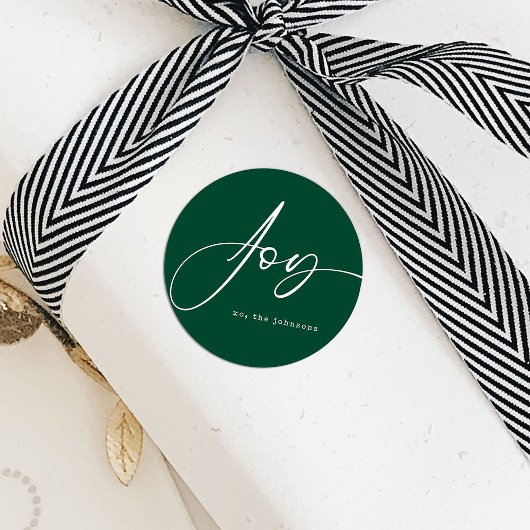 スクリプモダント・グリーン・クリスマス・ジョイ ラウンドシール