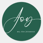 スクリプモダント・グリーン・クリスマス・ジョイ ラウンドシール (正面)