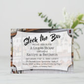 スクリプモダント、フォトストックバーカップルのシャワー 招待状 (スタンド正面)