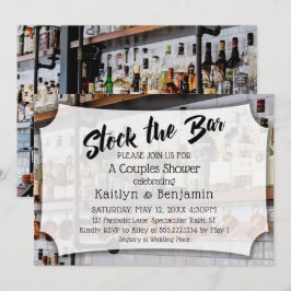スクリプモダント、フォトストックバーカップルのシャワー 招待状