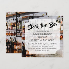 スクリプモダント、フォトストックバーカップルのシャワー 招待状