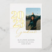 スクリプモダント&フォト卒業フォイルカード 箔招待状 (正面)