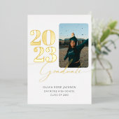 スクリプモダント&フォト卒業フォイルカード 箔招待状 (立ち正面)