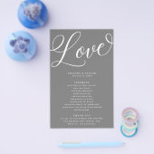 スクリプモダント・フローリッシュ、グレー・紙・プログラム チラシ (シングル)