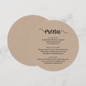 スクリプモダント、ブラウンクラフト、のディナ結婚ー メニュー (正面/裏面)