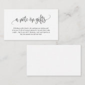 スクリプモダント、ブラックフォント、ギフトに関するメモ エンクロージャーカード (正面/裏面)