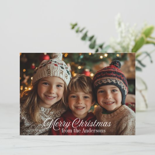 スクリプモダント・メリークリスマスカスタム家族の写真 シーズンカード (スタンド正面)