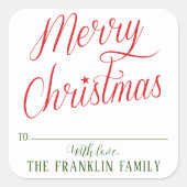 スクリプモダント・メリークリスマス・フェスティバル・ギフト スクエアシール (正面)