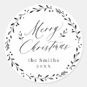 スクリプモダント・メリークリスマス・ホリデー・ギフト ラウンドシール (正面)