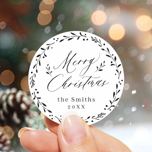 スクリプモダント・メリークリスマス・ホリデー・ギフト ラウンドシール