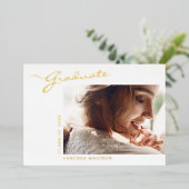 スクリプモダント |写真のグラード発表 箔招待状 (立ち正面)