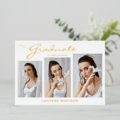 スクリプモダント |写真グラフの発表 箔招待状 (立ち正面)