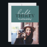 スクリプモダント&幾何学的30th誕生日の写真<br><div class="desc">スクリプモダント&ジオメトリック30誕生日フォト招待状。幾何学模様。色を変更できる。</div>