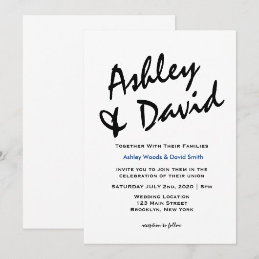 スクリプモダント 招待状 (正面/裏面)